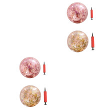 4Pièces Ballons Gonflables En PVC Pailletés Or Et Rose Pour Enfants