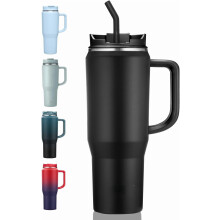 113 cl isolerad tumbler med handtag och lock, svart