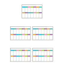 5Pièces Tableaux Blancs Hebdomadaires Adhésifs PVC Usage Scolaire