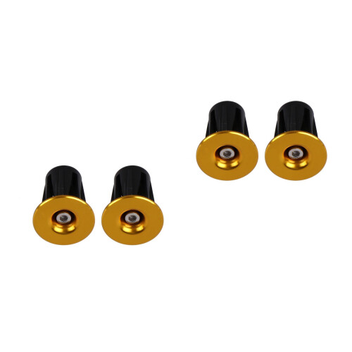 2Paires Bouchons Guidon Or Compatibles 22-24Mm Solides