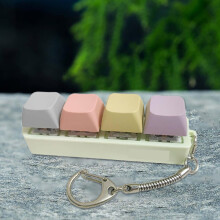 Mekanisk tastaturnøkkelring Stille fidget-leke med 4 knapper
