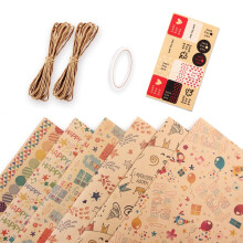 Kraft omslagspappersrulle, färgglatt presentpapper för julhelgen babyshower födelsedagar bröllopsfest dekoration