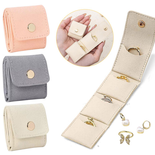 Mini-Reise-Schmucktasche für Damen mit 2 Fächern