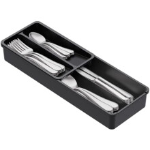Organisateur compact de couverts pour tiroir de cuisine, plateau étroit pour couverts, rangement pour cuillères, fourchettes et couteaux en