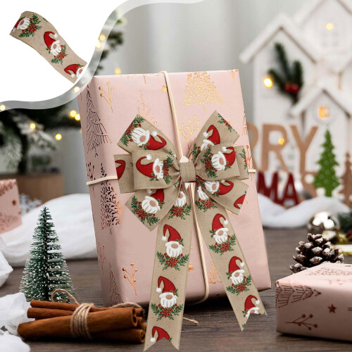 Fita de Natal em poliéster, floco de neve de 2,56 polegadas, pinha, 6,5 cm (2,56 polegadas)