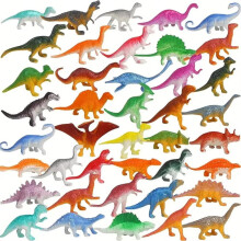 Hzzsbu 48-Piece Dinosaur Figure Set - Mini Cake Toppers and Party Decorations for Themed Events