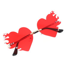 1Paar Decoratieve Rode Hart Zonnebril Feestaccessoire St Metaal