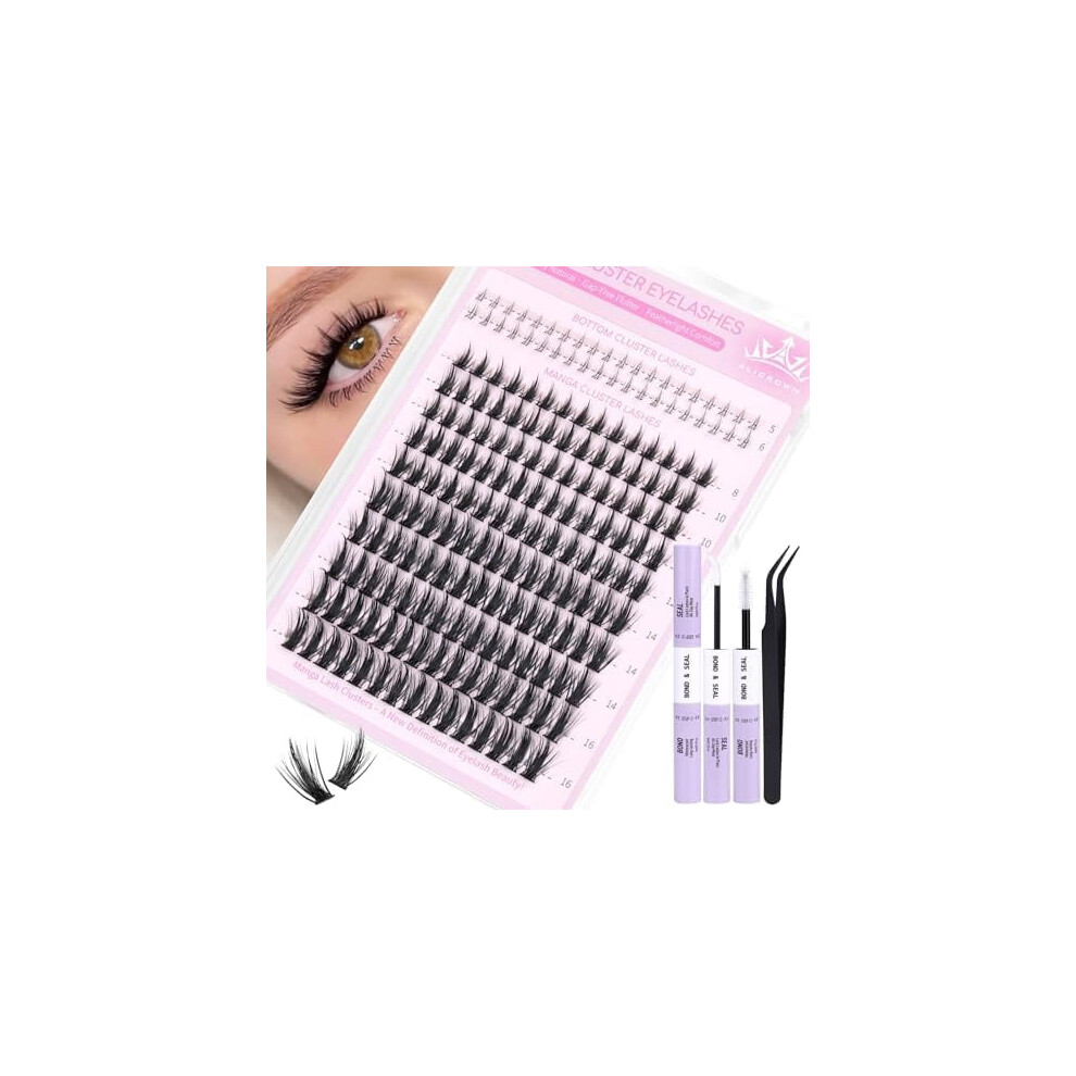 Manga Lash Clusters Kit â Spiky, Wispy Individual Lashes 8â16mm, with Bond & Seal, compatible with doll lash extensions