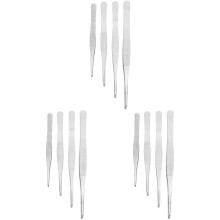 12St Rvs Rechte Pincet Set Met Antislip Handvat Voor En Reparatie