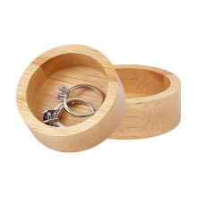 2pcs Wood Ring Tray, 2" Round Jewelry Holder for Earrings & Rings – Decorative Organizer Dish, Wedding/Anniversary Gift, Compatible with Home DIY