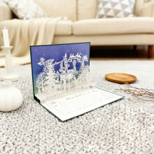 3D Pop Up Christmas Cards, Double Layer Hollow Out Design, Winter Holiday Greeting Cards Compatible with Family & Friends