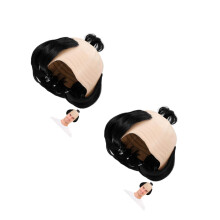 2St Zwarte Humoristische Haarstuk Ridder Cosplay Feest Decor