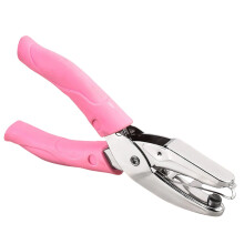 Einzellocher, 1 Stück Locher mit rosa Softgriff für Zuhause, Büro und Klassenzimmer, handlicher runder Papierlocher mit kleinen Löchern (3 mm)