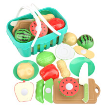 Giocattoli alimentari da tagliare per bambini dai 2 ai 6 anni, set di cibo per il gioco di ruolo con cestino portaoggetti – Compatibile con il