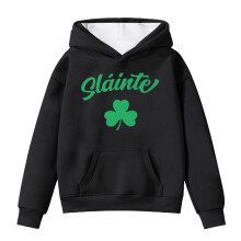 Kinderhoodie met klaverprint, oversized model, maat 3-14