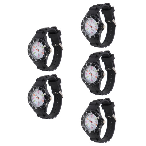 5Pièces Enfants Analogiques Bracelet Cuir