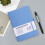 Caderno de capa dura com linhas, azul claro, 200 folhas. 1