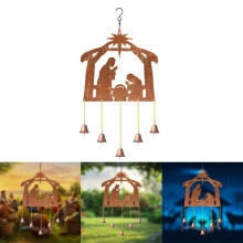 Nativity Scene Wind Chime – Religious Christmas Ornament with Biblical Figures, Christian Indoor/Outdoor Decoration
