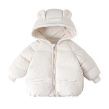 Cappotto invernale imbottito per bambina con cappuccio a orecchie d'orso, capospalla leggero per 18-24 mesi