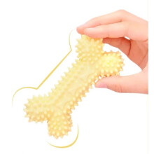 Brinquedo para mastigar Odies Squeaky para cães – Osso de borracha natural durável com escova de dentes, indestrutível para raças
