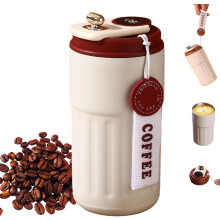Tazza termica da viaggio in acciaio inox 316 da 450 ml con indicatore di temperatura.