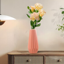 Vaso de plástico para casamentos e decoração de casa - Vasos compactos azuis, rosa e verdes com design resistente (21 x 6 x 6 cm)