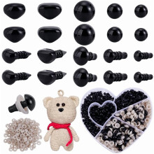 280pcs Safety Eyes & Noses Kit: 180pcs 5/6/8mm Crochet Eyes + 100pcs 8/10mm Black Noses with Washers – Compatible with Amigurumi, Teddy, Bunny,