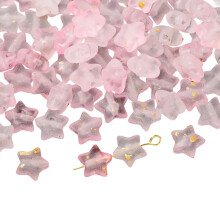 Acrylic star bead gradient color with gold sparkles 10mm