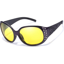 Women's Night Vision Glasses for Driving - Yellow Lens Reduce Headlights Glare UV Protection H8161