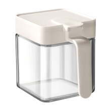 Potes de vidro para temperos, organizador de cozinha branco, recipientes compactos e herméticos, armazenamento de alimentos secos na despensa.