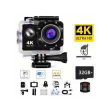 Ceamara Gníomhaíochta 1080P30FPS, Ceamara Spóirt Uiscedhíonach 12MP le Scáileán 2" & Uillinn Leathan—Ag luí le gléasanna GoPro