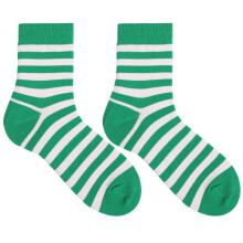 St. Patricks Day knæstrømper grønne, stribede bomuldssokker med trekløvermotiv til fester og danse, murstensrød, én størrelse