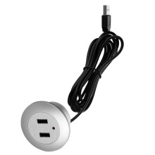 Adaptador de carga USB integrado para escritorio, cable de extensión, mesa móvil, sofá, cable de carga rápida, conector para el hogar y la oficina