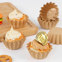 Natural Mini Cupcake Liners Grease-Resistant 200 pcs