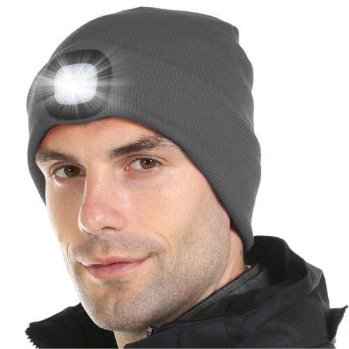 Unisex genopladelig LED-hue grå