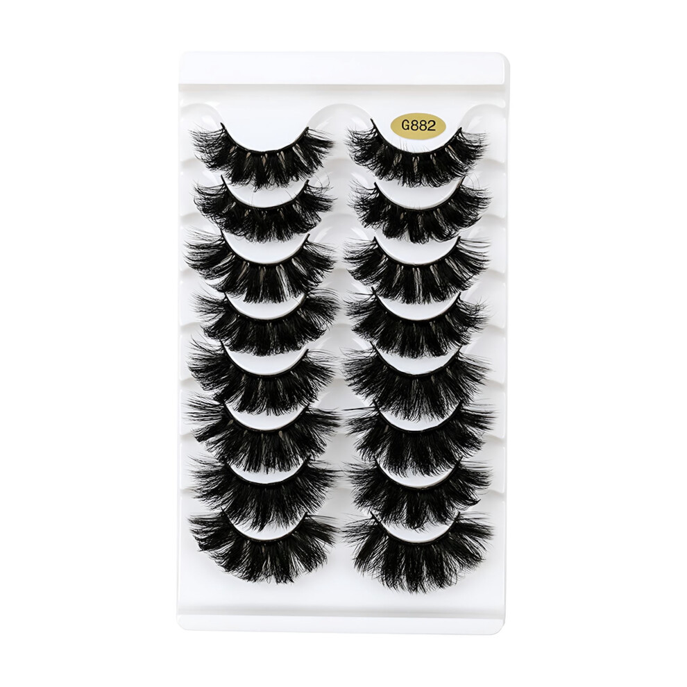 False Eyelashes Fluffy 8D Faux Mink Cat-Eye Style 8 Pairs