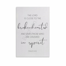 Psalm 34 18 Bible Verse Christian Wall Art Poster 4 Canvas Painting Posters And Prints Wall Art for Living Room Bedroom Decor