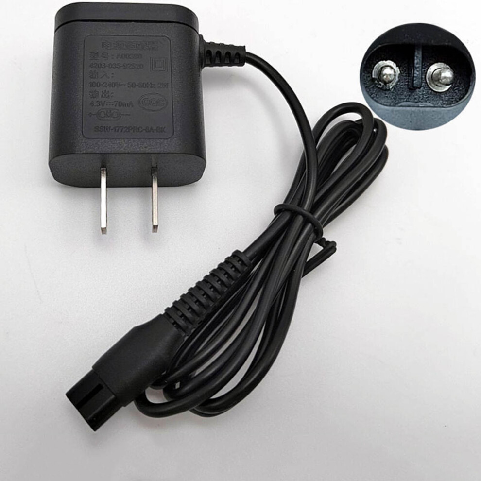 A00390 Shaver Charger Power Cord Adaptor Fit For Shaver For Shaver Charger A00390 S300 301 512 526 Rq310 4.3V 9499224053403