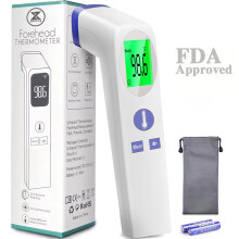 TIFOR No-Touch Forehead Thermometer for Adults & Kids, Infrared Touchless Baby Thermometer, Large Display, Mute Mode, Memory, Fever Alarm