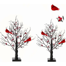 Guirlande lumineuse cardinal vintage – Décoration de table rouge pour Noël, compatible avec les prises américaines