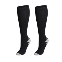 Meias esportivas de compressão listradas unissex AWZXDE para ciclismo, corrida, futebol e outras atividades ao ar livre. Cor: preta.