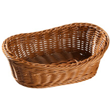 1 Pc Oval Wicker Bread Basket – Imitation Rattan, Plastic Storage & Serving Basket for Bread, Fruit, Snacks, Vegetables – Compatible with Kitchen