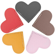 10 marcapáginas de piel sintética con forma de corazón en 5 colores, hechos a mano, compatibles con todo tipo de libros.