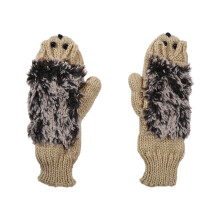 Gebreide egelhandschoenen voor meisjes, beige, één maat