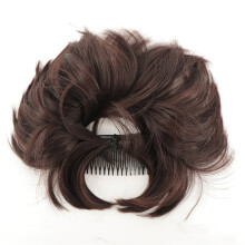 Messy Bun Hair Piece Natural Straight Side Comb Clip in Hair Bun Adjustable Synthetic Hairpiece for Women
