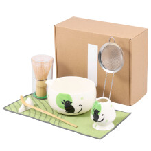 7PCS Matcha Whisk Set with All Accessories Ceremonical Matcha Making Kit Hand Painted Fine Craftsmanship Heat Resistant for Daily Tea Time