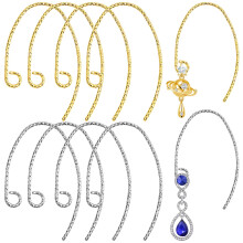 50pcs Golden & Silver Brass Ear Wires Hooks – Hypoallergenic, Anti-slip, for DIY Jewelry Making (Compatible with Standard Earring Findings)