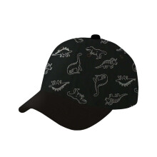 AWZXDE Adjustable Kids Baseball Hat Dinosaur Print Sun Hat For Boys Girls Toddler Outdoor Daily Casual Wear Breathable Black