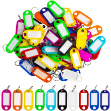 60 Pcs Key Ring Tags – Plastic Assorted Colors, for USB Drives, Pets, Bags, Compatible with Split Rings