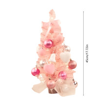 Pink Artificial Christmas Tree 17.73 Inch Desktop Decoration